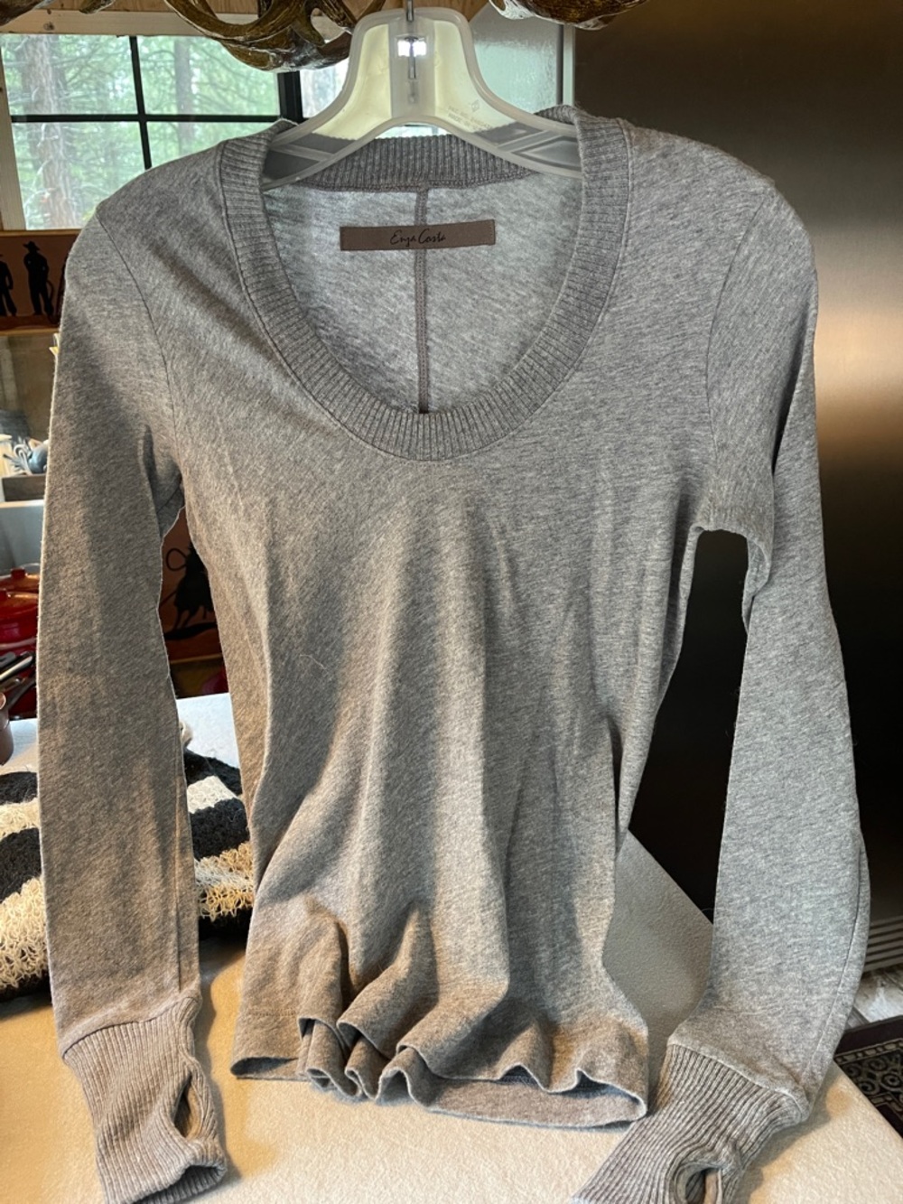 Enya Costa cashmere and cotton long sleeve sweater tee